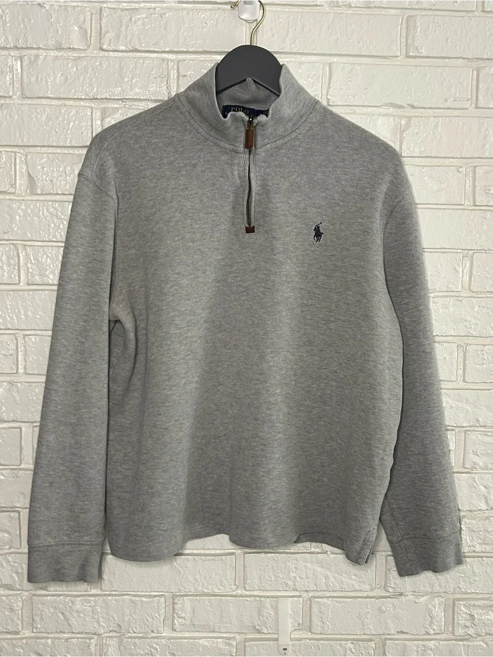 Polo Ralph Lauren Grey Quarter-Zip Pullover Medium
